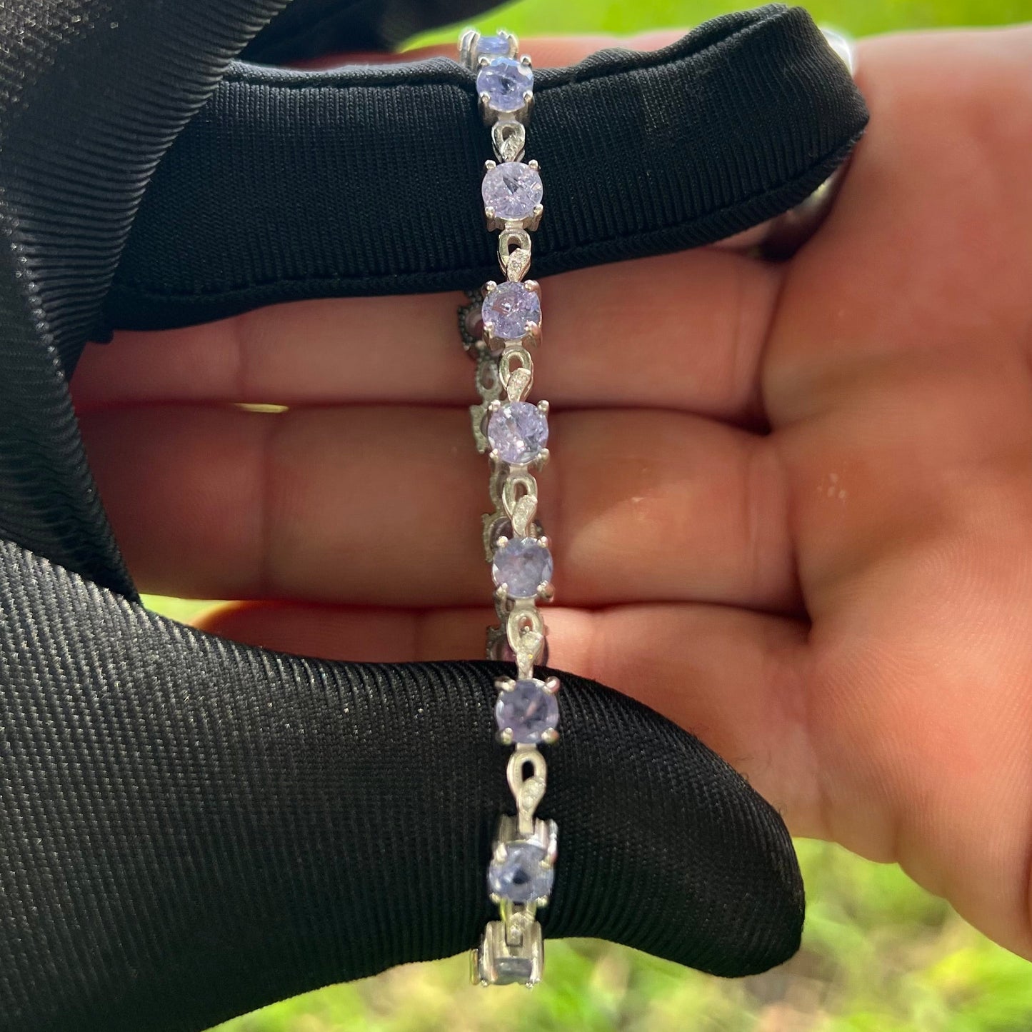 Reine de l'Aube – Bracelet en tanzanite naturelle en argent 925