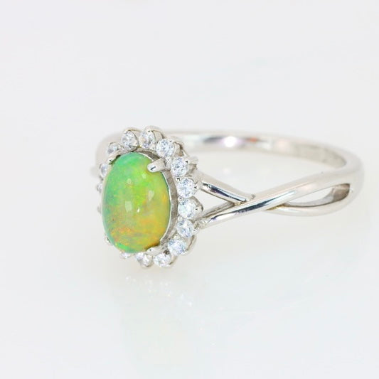 Anillo de Ópalo Natural Etíope en Plata 925 Certificada