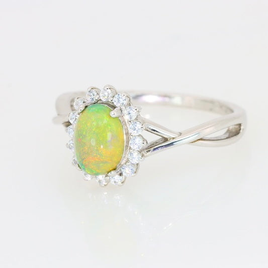 Anillo de Ópalo Natural Etíope en Plata 925 Certificada