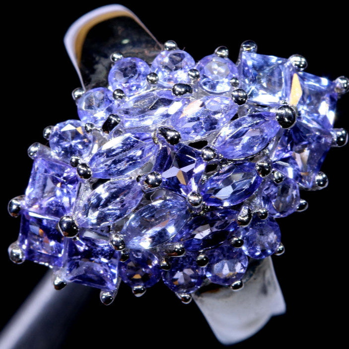 Royal Mist – Anel de Tanzanita Natural em Prata 925 Tamanho 10