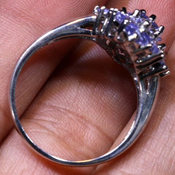 Royal Mist – Anel de Tanzanita Natural em Prata 925 Tamanho 10