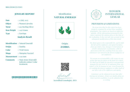 Aretes de Esmeraldas Naturales de Zambia en Plata 925