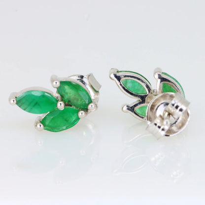Aretes de Esmeraldas Naturales de Zambia en Plata 925