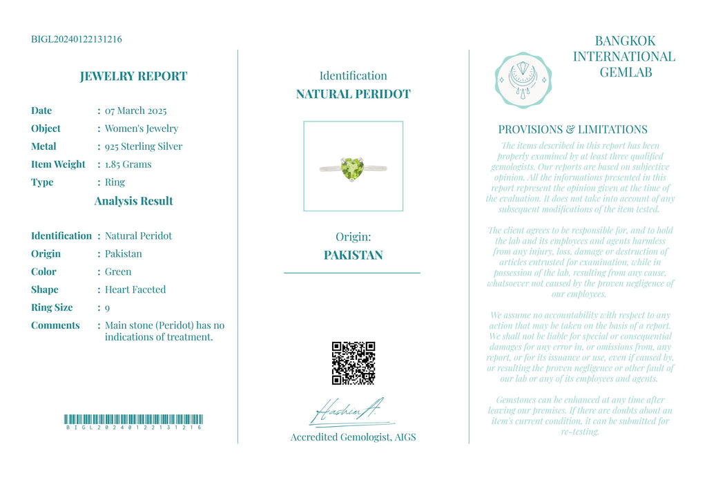 Coração da Selva – Anel de Prata 925 e Peridoto Natural