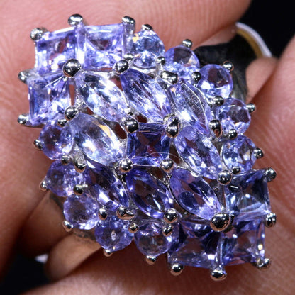 Royal Mist – Bague en tanzanite naturelle en argent 925, taille 10
