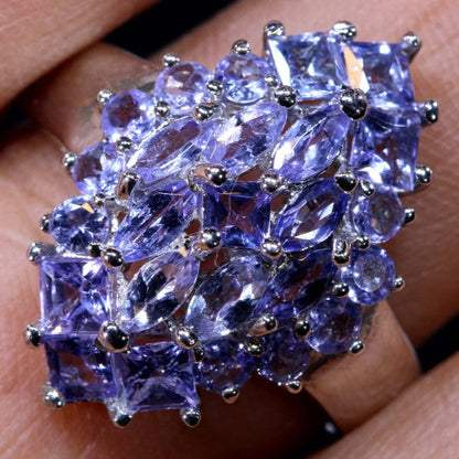 Royal Mist – Bague en tanzanite naturelle en argent 925, taille 10