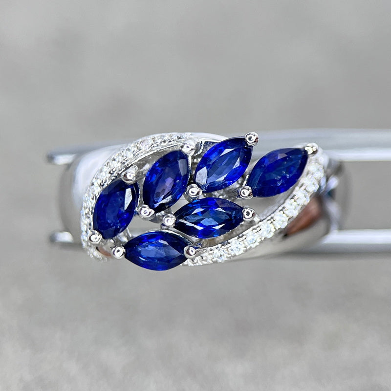 Midnight Gaze – Bague en argent 925 avec saphirs naturels