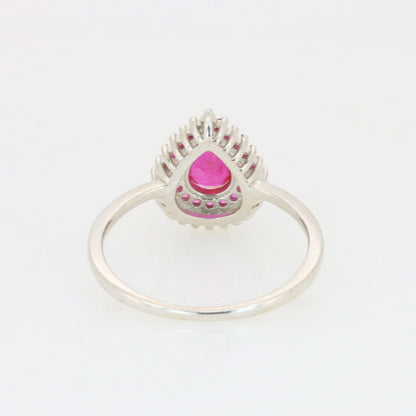 Couronne rose – Bague rubis naturel et saphirs roses en argent 925