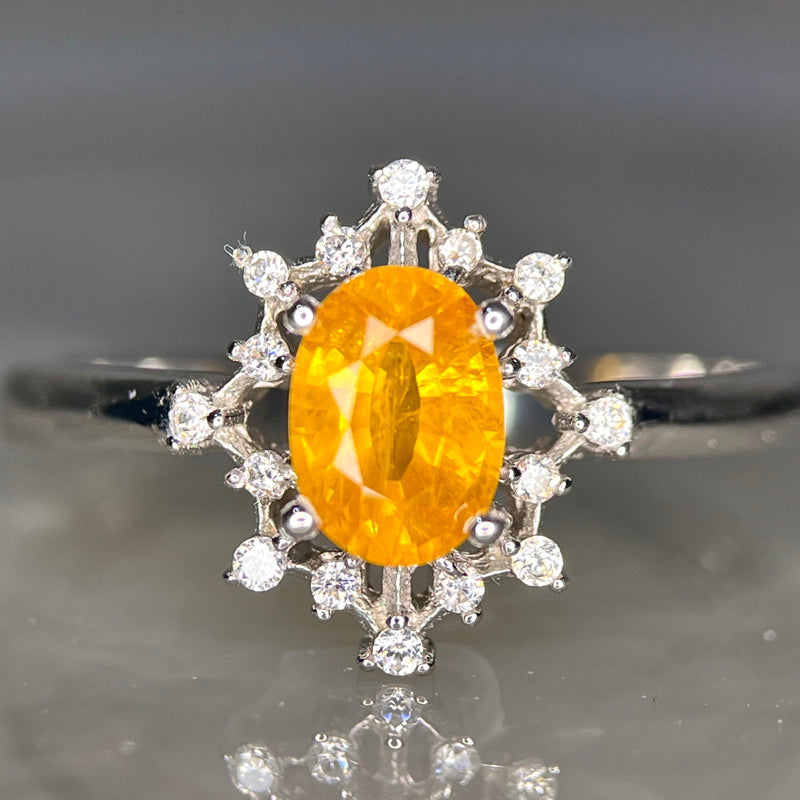 Trono de Luz – Anel de Safira Amarela Natural Tamanho 9