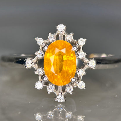 Trône de Lumière – Bague en saphir jaune naturel, taille 9