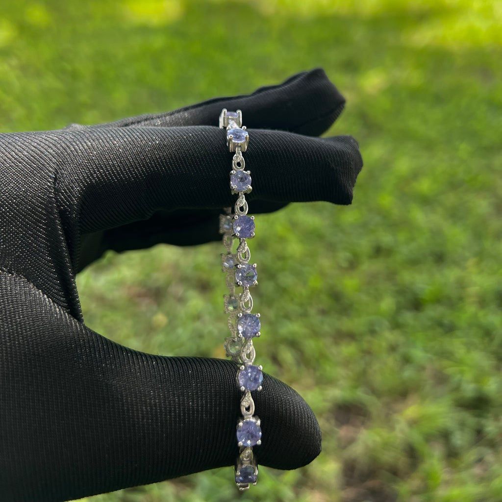 Rainha do Amanhecer – Pulseira de Tanzanita Natural em Prata 925