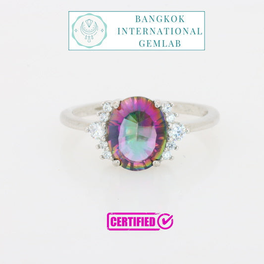 Topázio Sul Místico – Anel Oval Multicolorido do Brasil