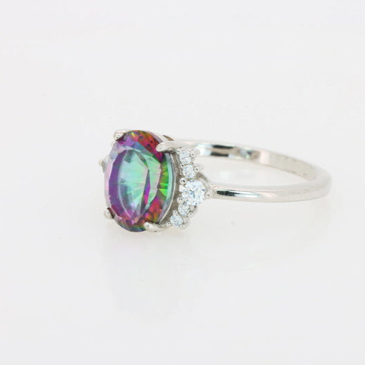 Topázio Sul Místico – Anel Oval Multicolorido do Brasil