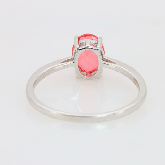 Topacio Natural Rosa Naranja  Anillo en Plata 925 Certificada