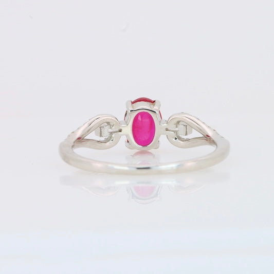 Anillo de Rubí Natural Rojo Intenso en Plata 925 Certificada
