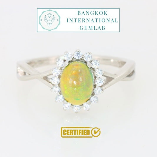 Anillo de Ópalo Natural Etíope en Plata 925 Certificada