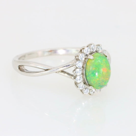 Anillo de Ópalo Natural Etíope en Plata 925 Certificada