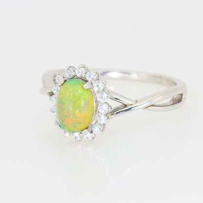 Anillo de Ópalo Natural Etíope en Plata 925 Certificada