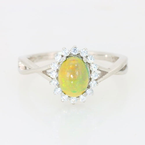 Anillo de Ópalo Natural Etíope en Plata 925 Certificada
