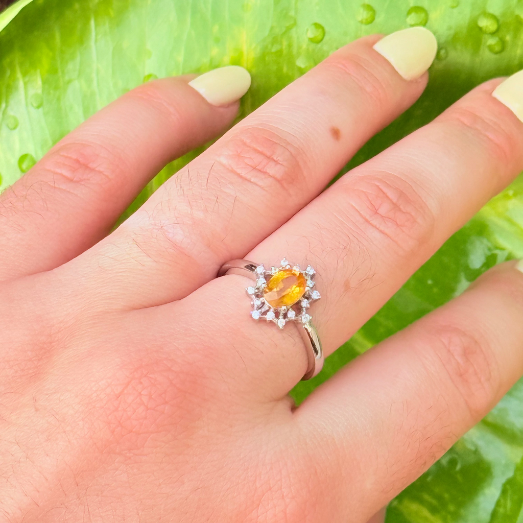 Trono de Luz – Anel de Safira Amarela Natural Tamanho 9