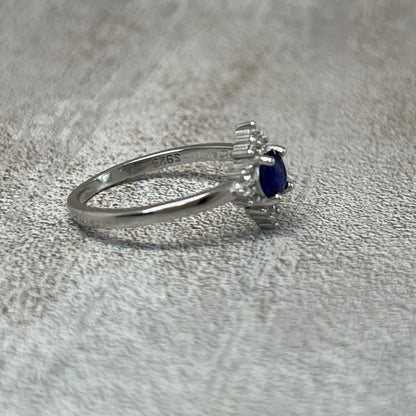 Sweet Fire – Bague en argent 925 avec saphir de laboratoire
