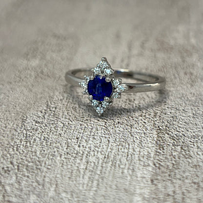 Sweet Fire – Bague en argent 925 avec saphir de laboratoire