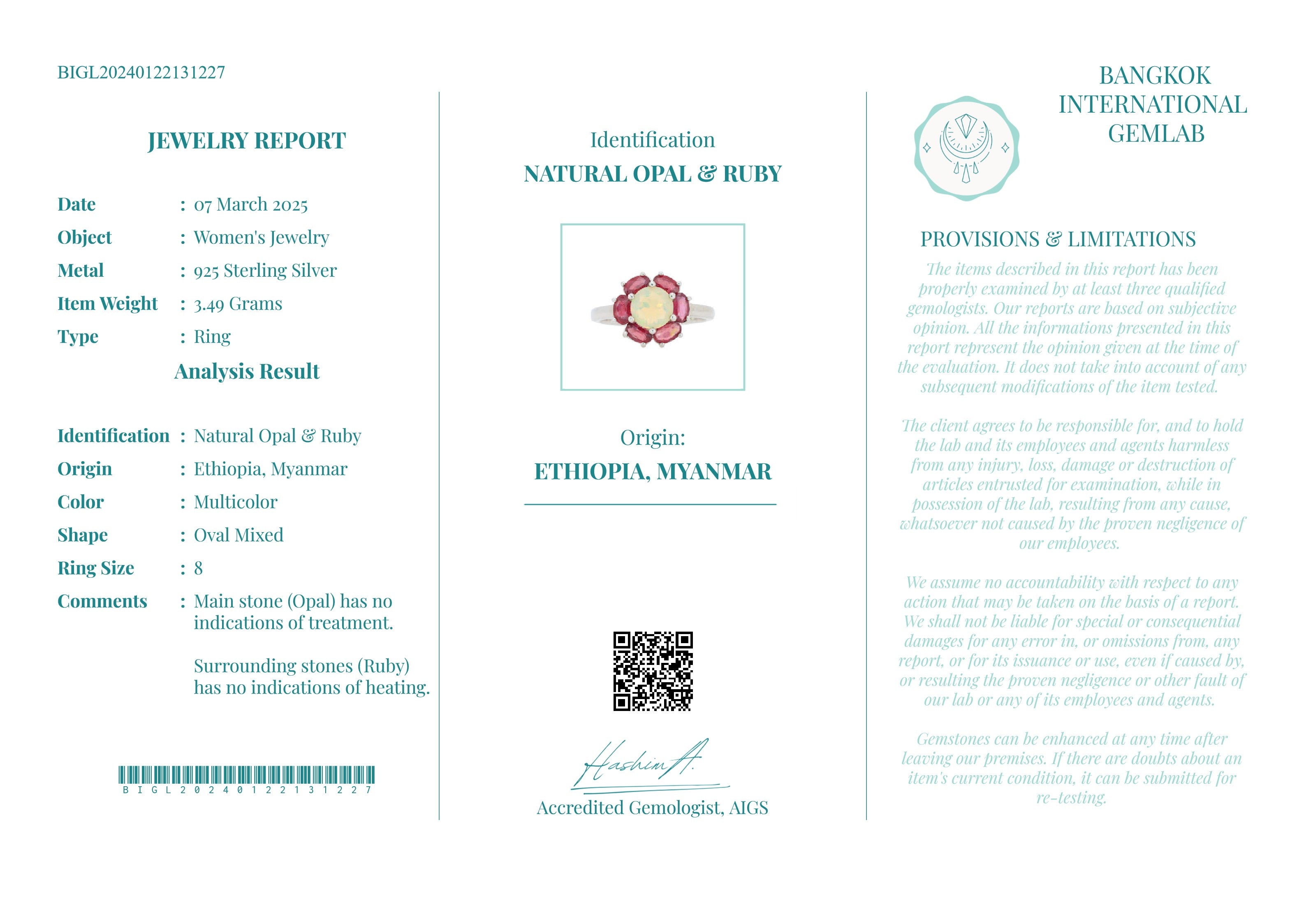 Flor de Fogo – Anel de Prata 925 com Opala e Rubi Natural