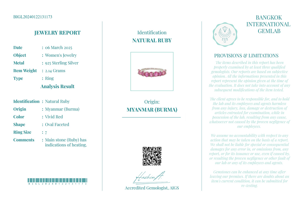 Paixão Birmanesa – Anel de Prata 925 com Rubis Naturais Certificados