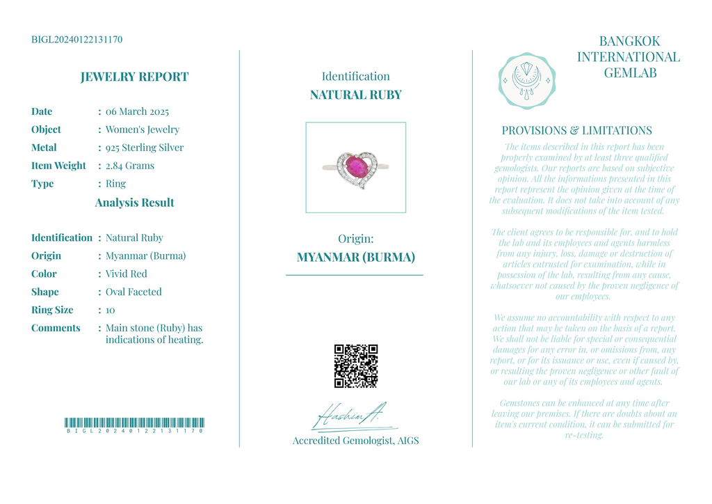 Crimson Heartbeat – Anel de prata 925 com rubi birmanês natural