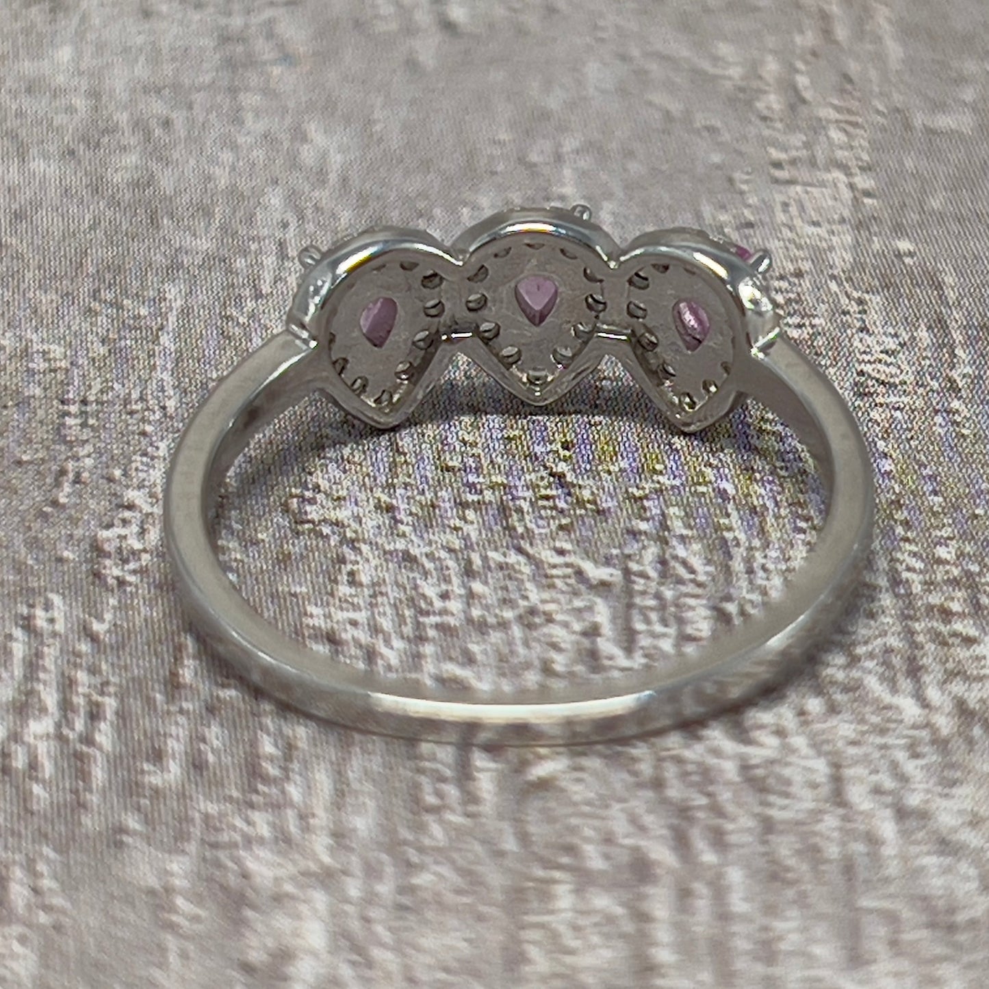 Pinky Dawn – Bague en argent 925 avec saphirs Padparadscha naturels du Sri Lanka