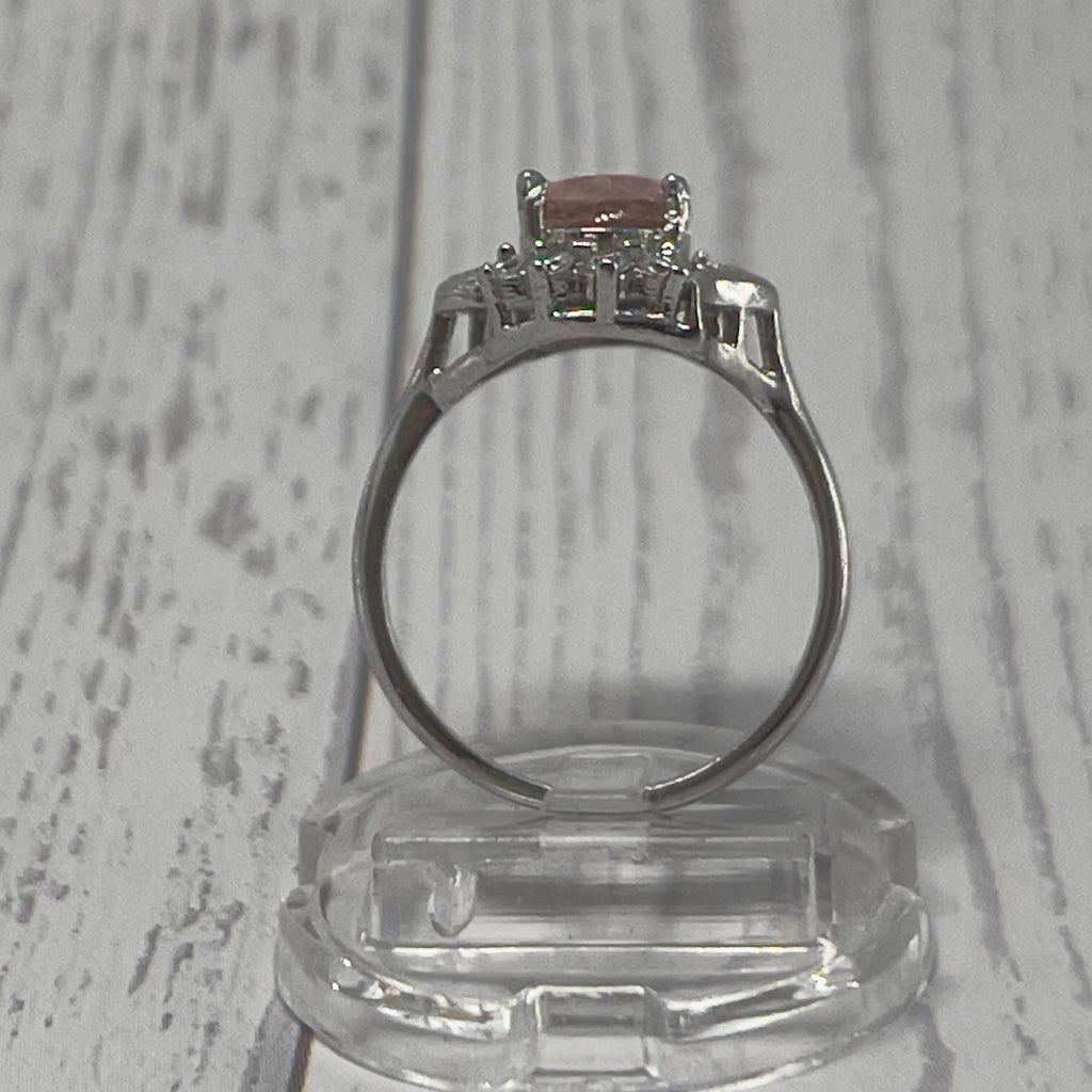 Anel de Turmalina Natural Rosa da Calma e Prata 925