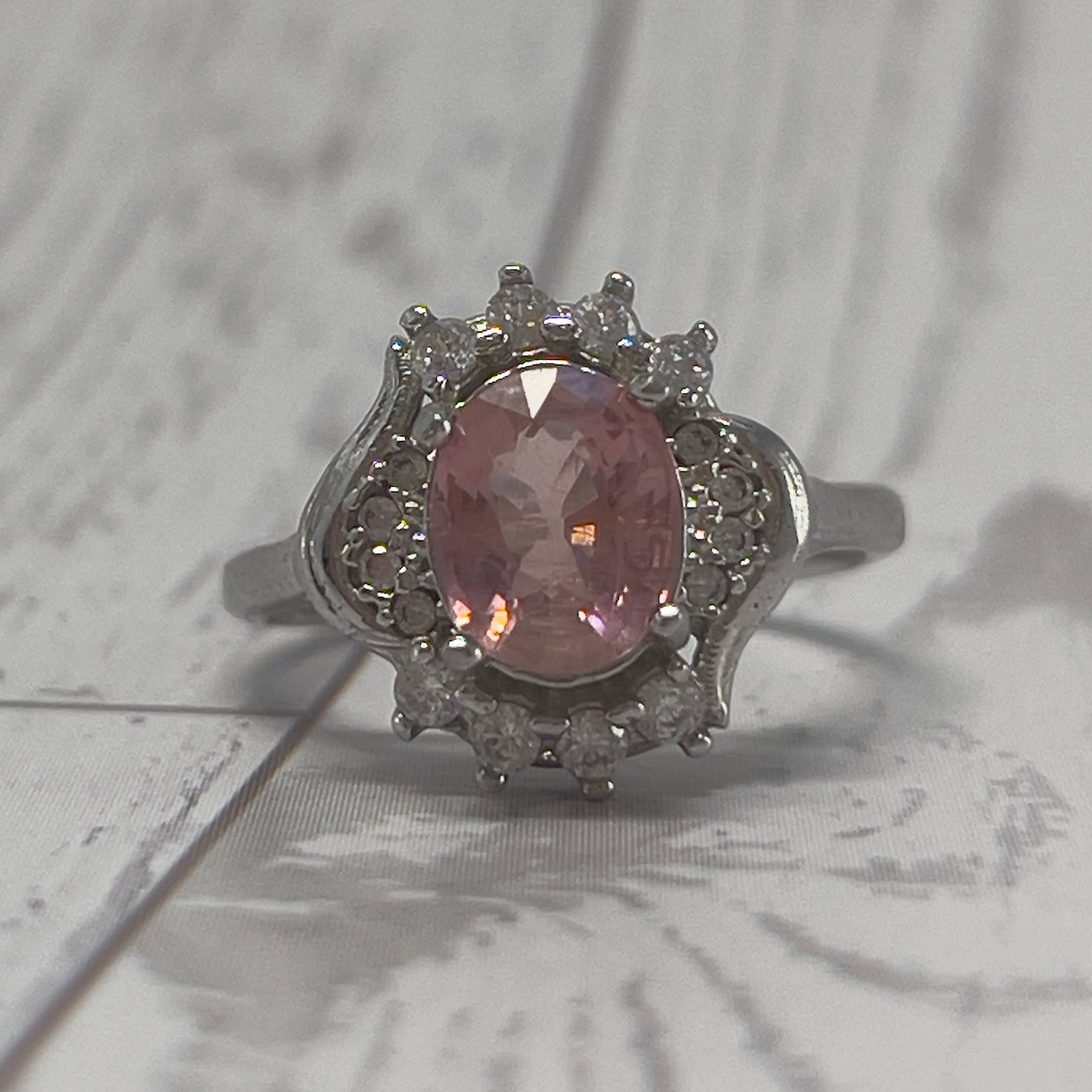 Anel de Turmalina Natural Rosa da Calma e Prata 925