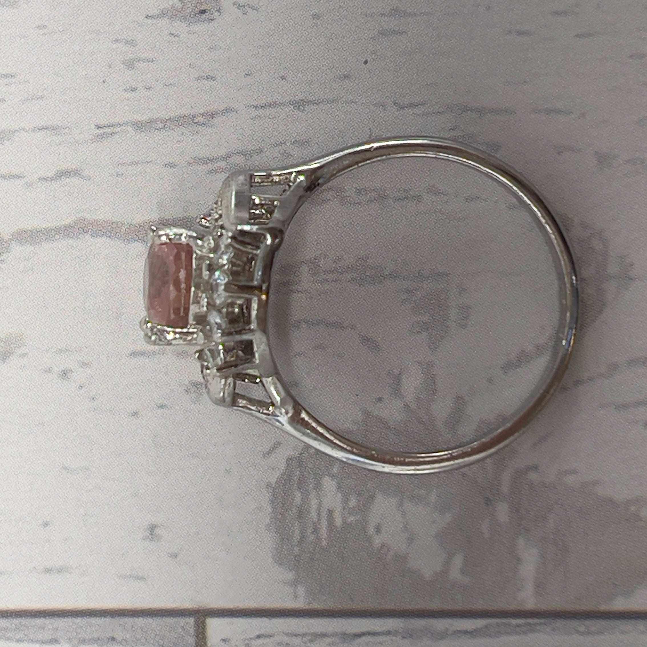 Anel de Turmalina Natural Rosa da Calma e Prata 925