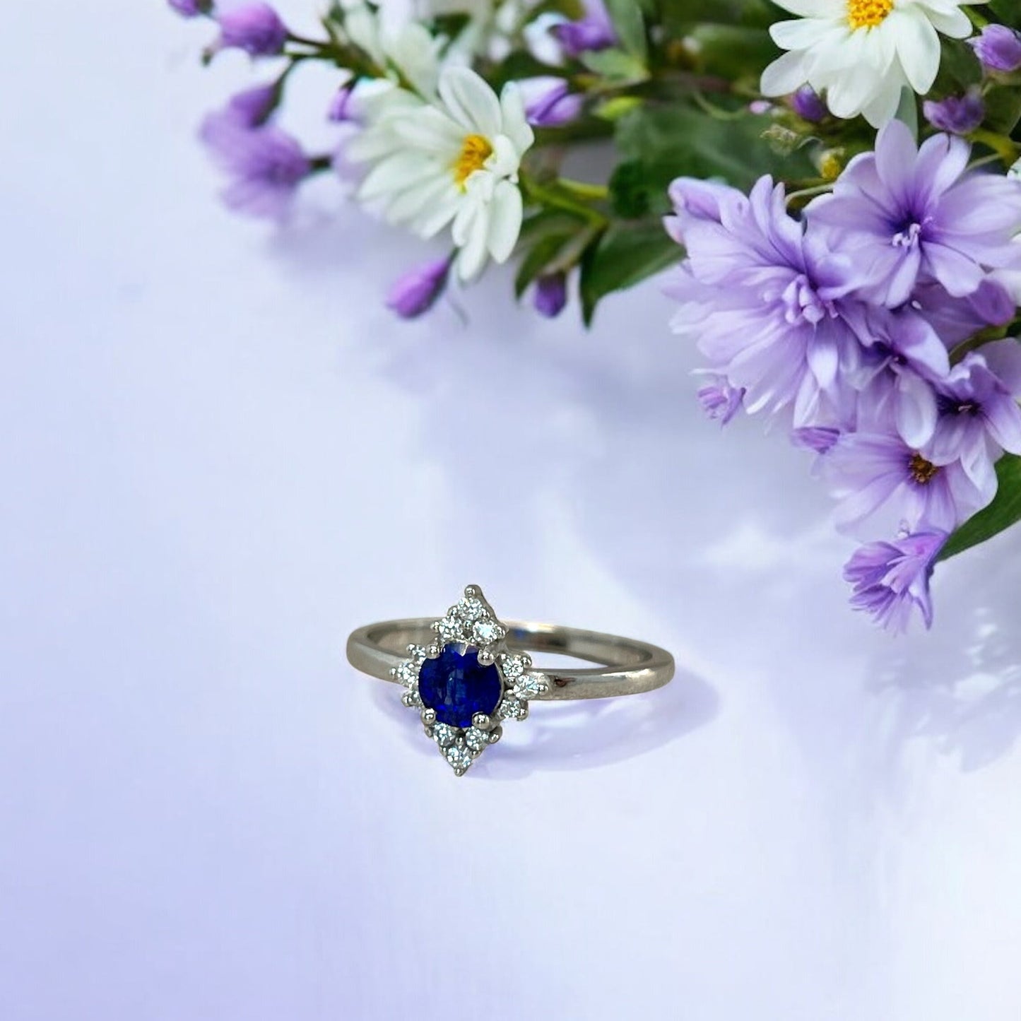 Sweet Fire – Bague en argent 925 avec saphir de laboratoire
