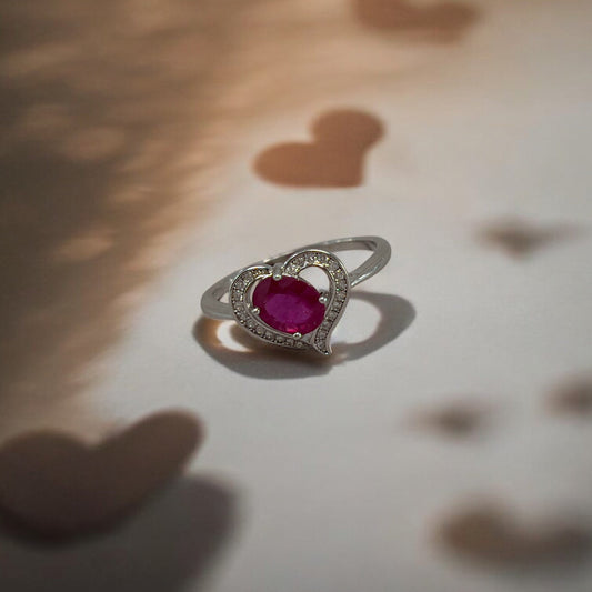 Bague en argent 925 avec rubis birman naturel