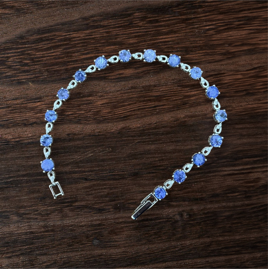 Rainha do Amanhecer – Pulseira de Tanzanita Natural em Prata 925