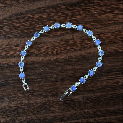 Reine de l'Aube – Bracelet en tanzanite naturelle en argent 925