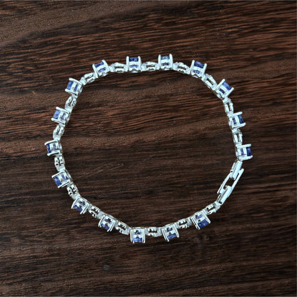 Reine de l'Aube – Bracelet en tanzanite naturelle en argent 925