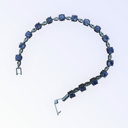 Reine de l'Aube – Bracelet en tanzanite naturelle en argent 925