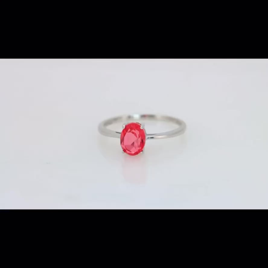 Topacio Natural Rosa Naranja  Anillo en Plata 925 Certificada