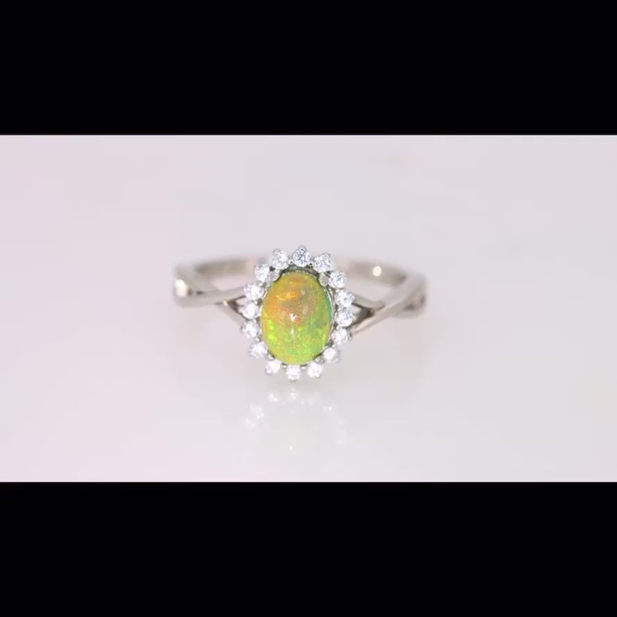 Anillo de Ópalo Natural Etíope en Plata 925 Certificada