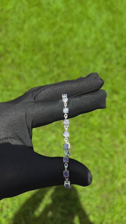 Reine de l'Aube – Bracelet en tanzanite naturelle en argent 925